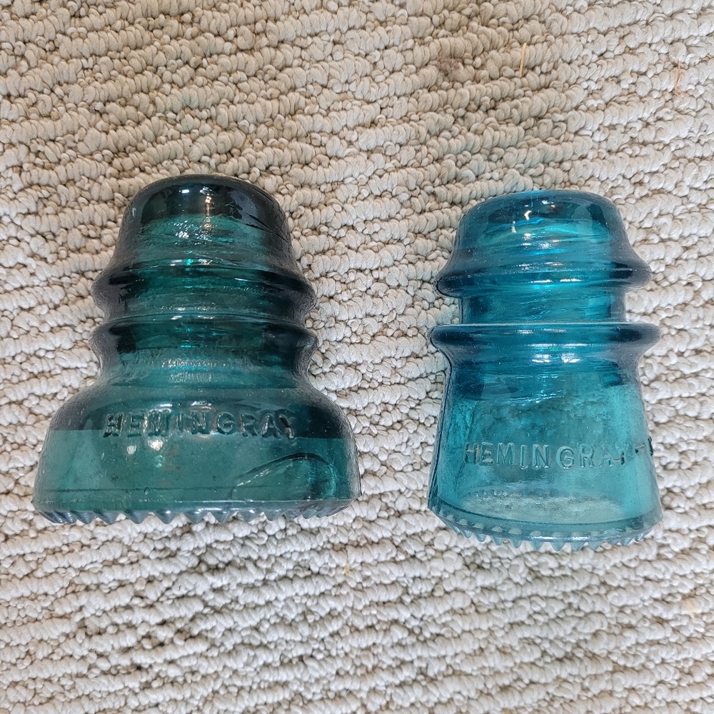 Blue Glass electric insulators